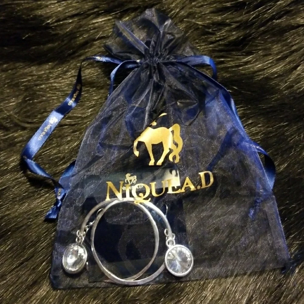 NIQUEA.D // ltd ed silver hoop large crystal hoop